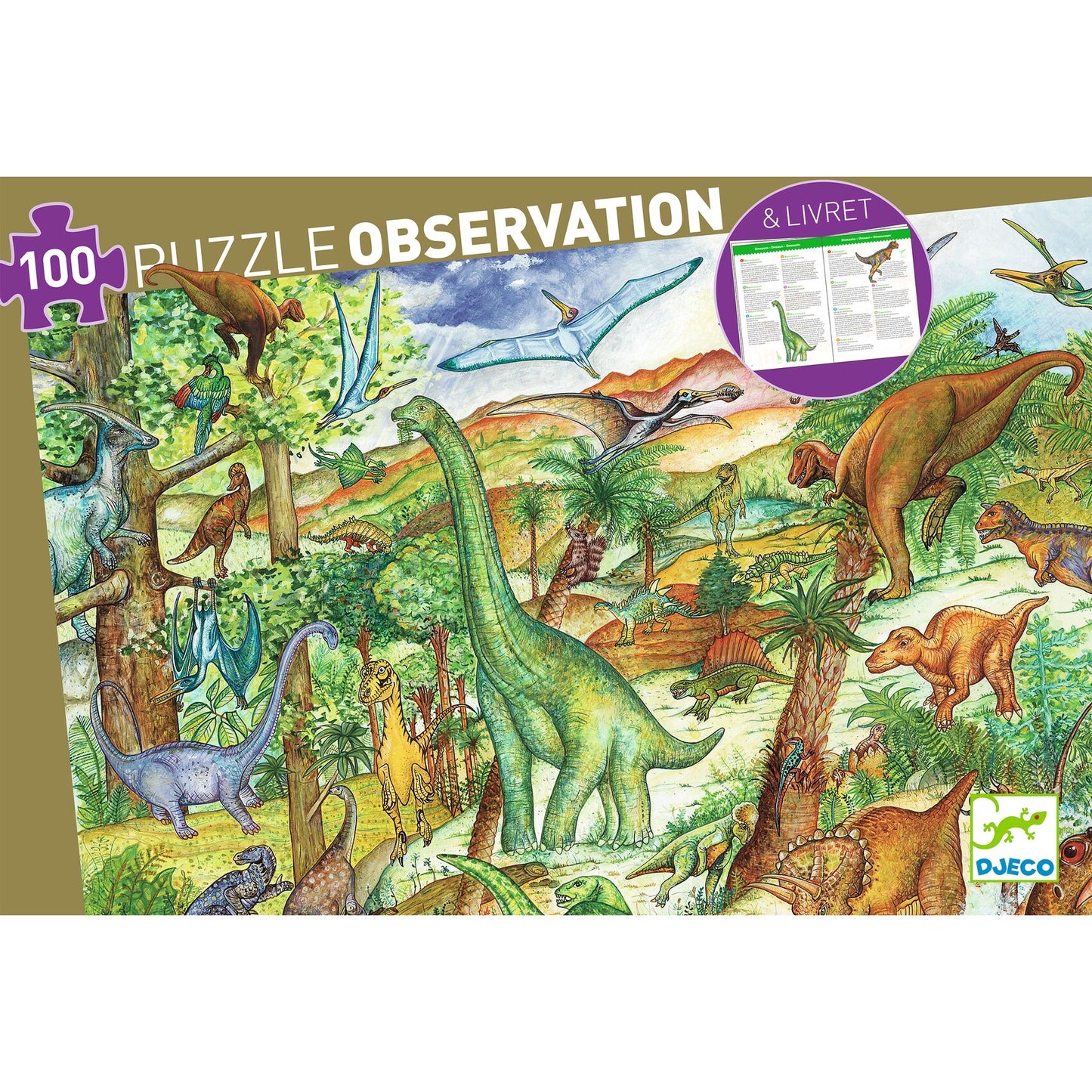 Puzzle d'observation "Dinosaures" Djeco Djeco - Maison Continuum