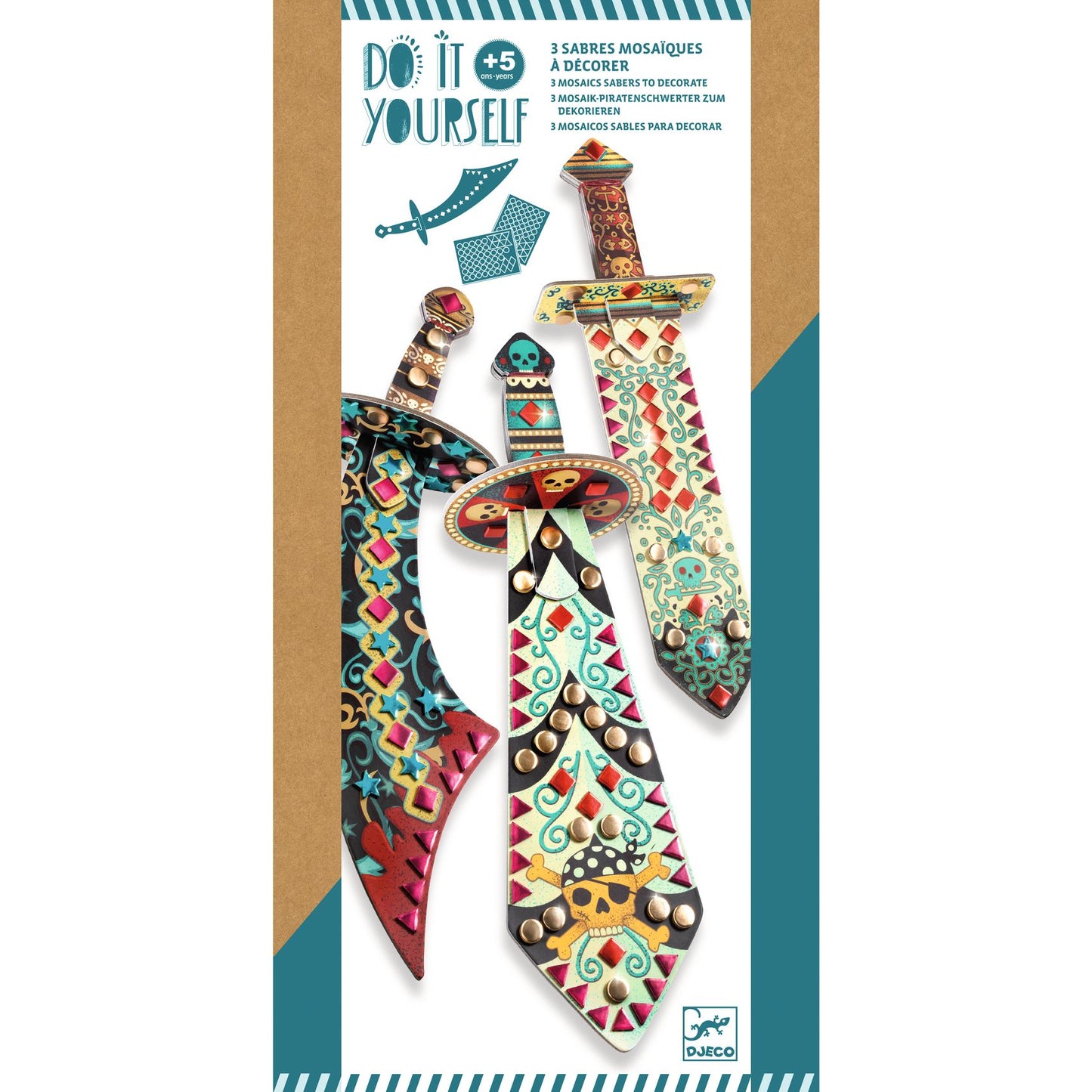 Epées mosaïques à décorer "Comme un pirate" Do it Yourself Djeco Djeco - Maison Continuum