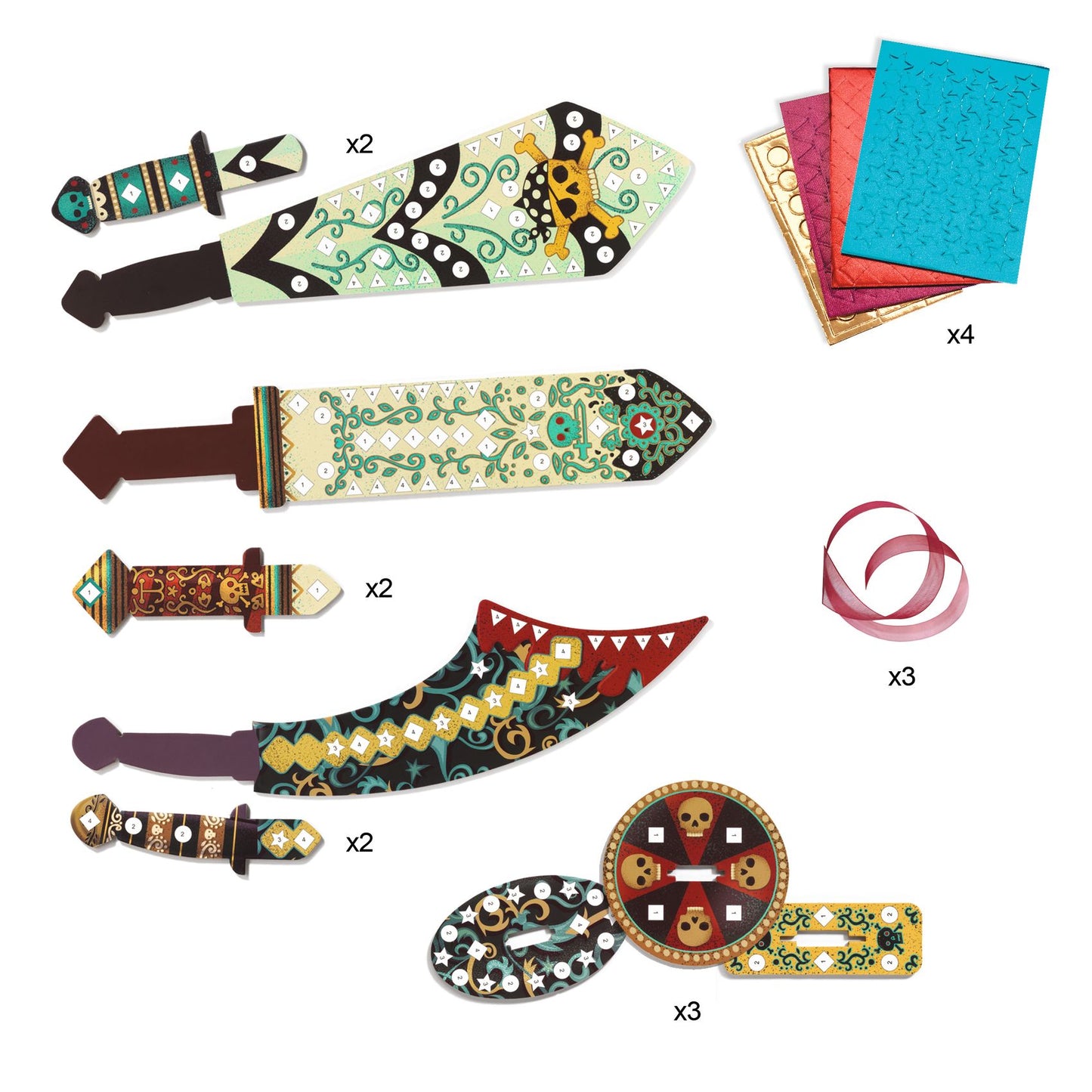 Epées mosaïques à décorer "Comme un pirate" Do it Yourself Djeco Djeco - Maison Continuum