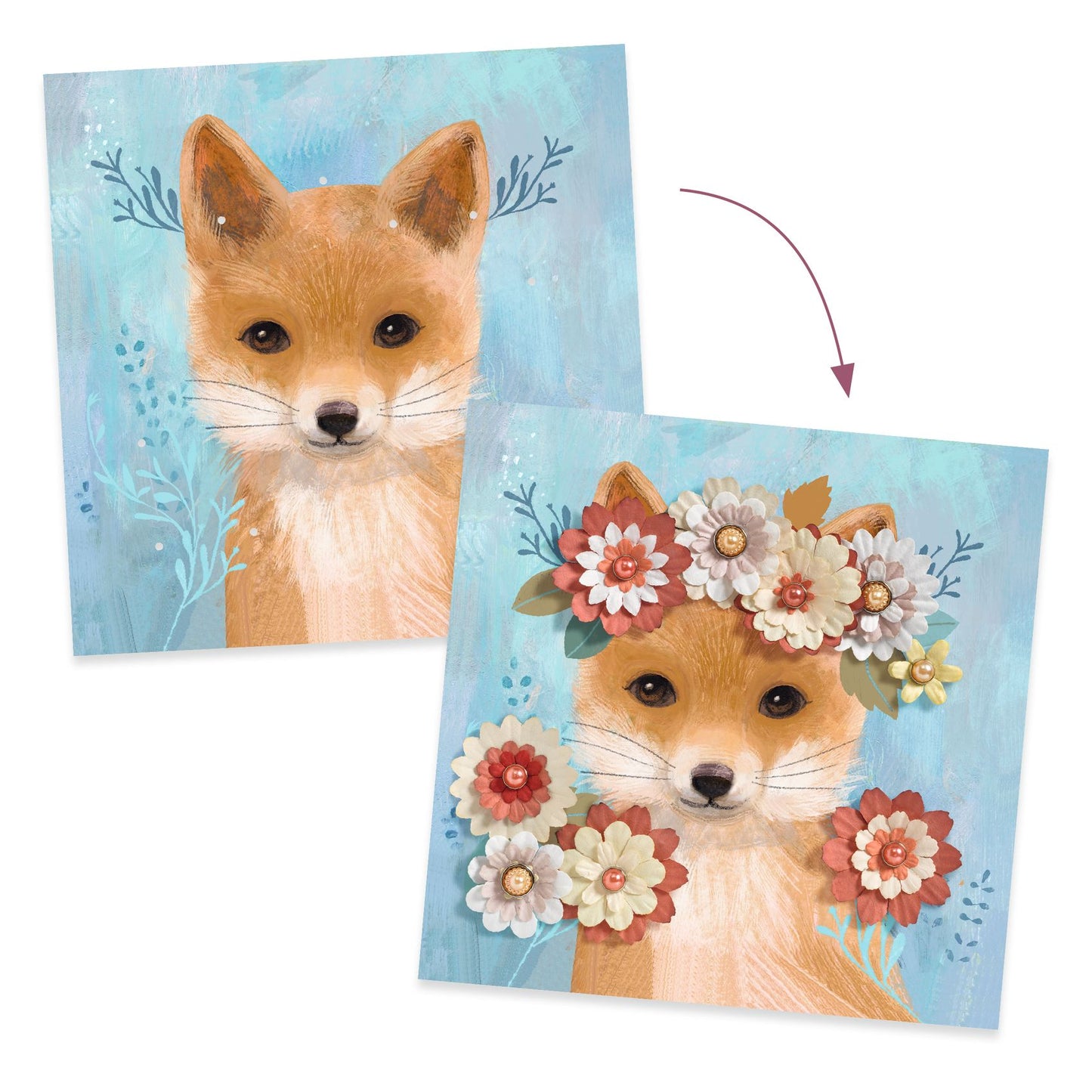 Tableaux en 3D "Couronnes de fleurs" Djeco