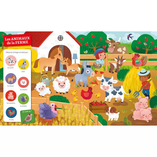 Cherche et trouve des tout-petits "Chez les animaux" Auzou - Maison Continuum
