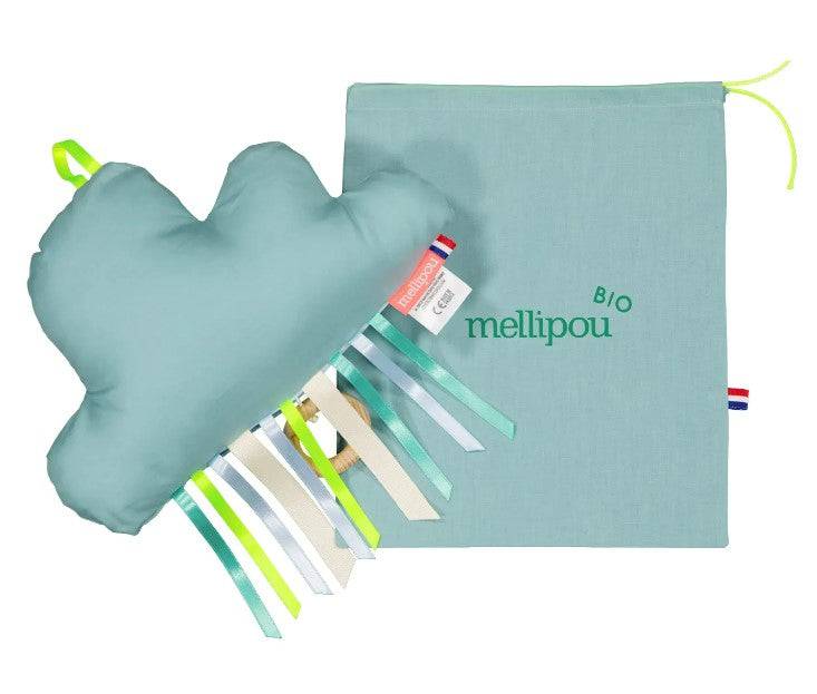 Coussin musical et veilleuse Stevie Wonder nuage vert clair Mellipou - Maison Continuum