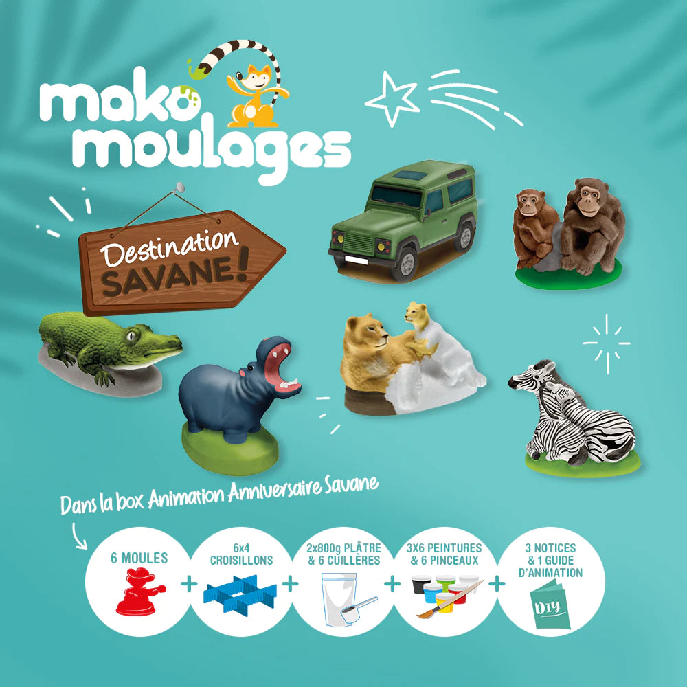 Mako moulages Box animation anniversaire Destination savane ! Mako moulages - Maison Continuum
