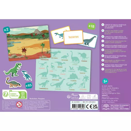 Mon petit coffret aimanté - Les dinosaures Peskimo Auzou - Maison Continuum