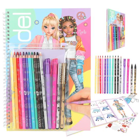 TOPModel Album à colorier avec set crayons Depesche - Maison Continuum