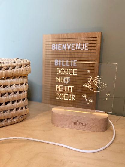 Veilleuse "douce nuit petit coeur" April Eleven - Maison Continuum