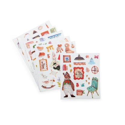 Cahier stickers "Les Minouchkas" Moulin Roty - Maison Continuum