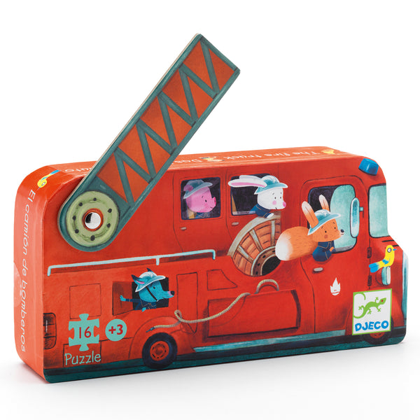 Puzzle camion de pompiers Djeco (16 pièces)