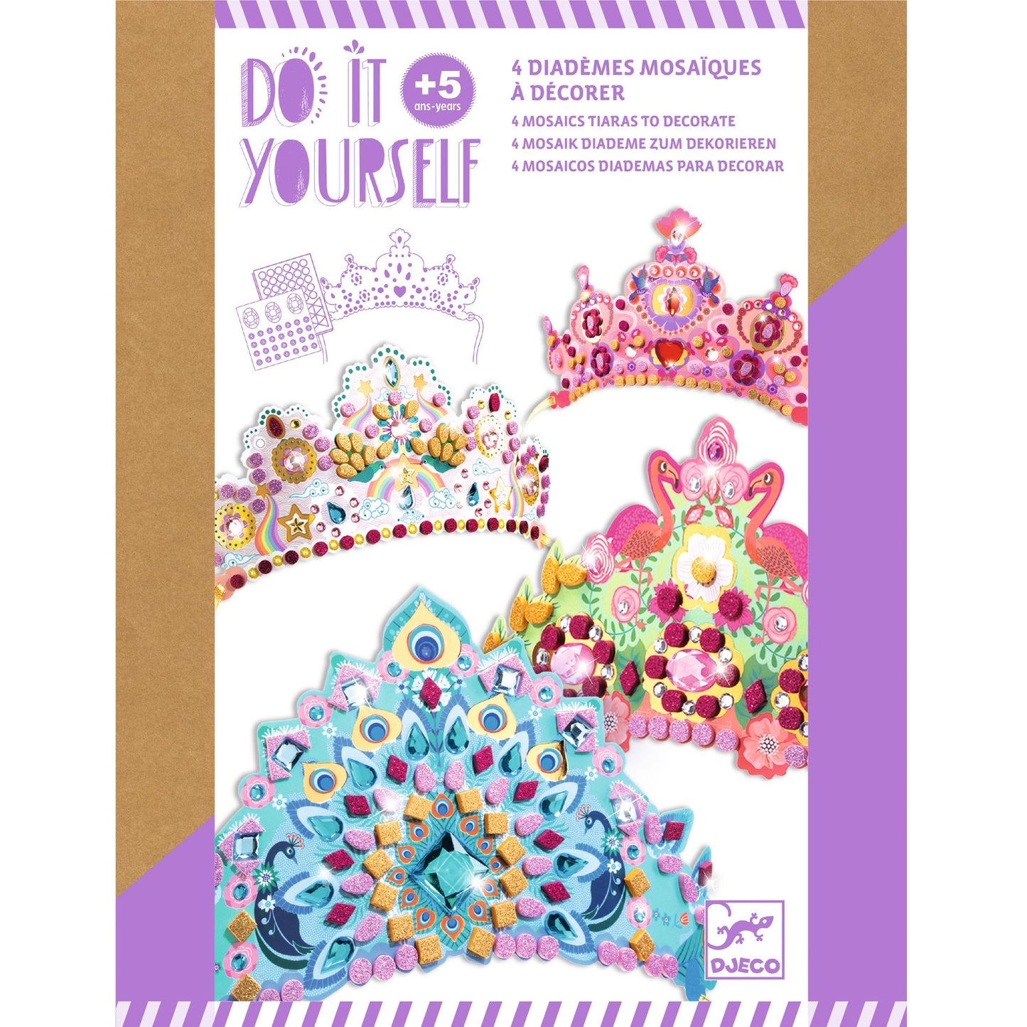 Diadèmes mosaïques à décorer "Comme une princesse" Do it Yourself Djeco Djeco - Maison Continuum