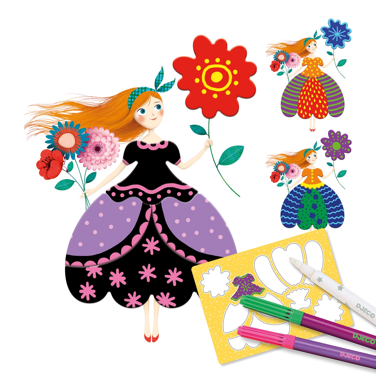 Magic felt-tip pens "Marie's pretty dresses" Djeco