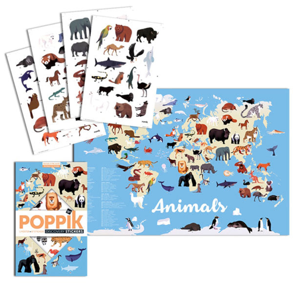Poster pédagogique animaux du monde Poppik - Maison Continuum