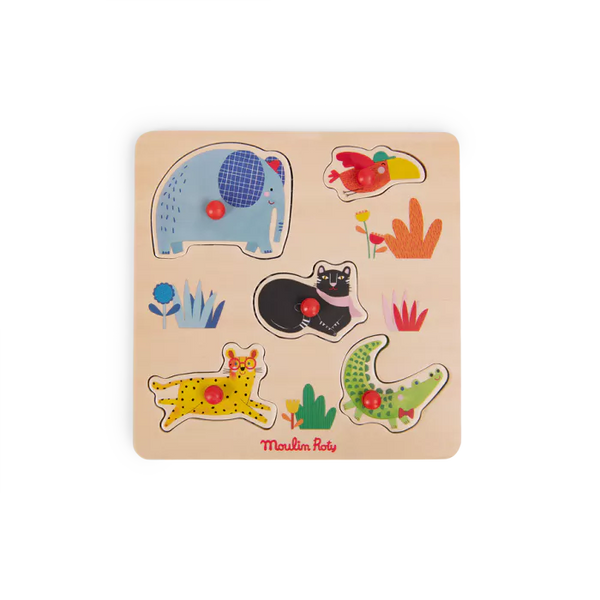 Puzzle encastrable 5 animaux 