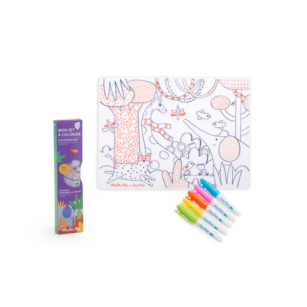 Silicone coloring set + 5 markers