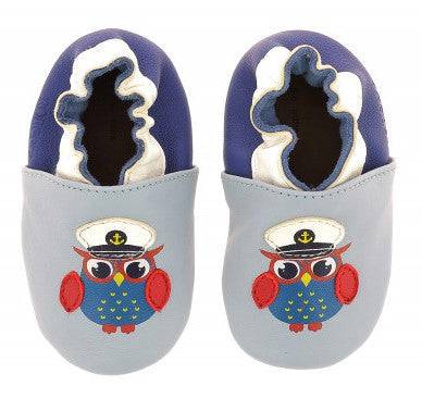 Chaussons Robeez bleu motif chouette Robeez - Maison Continuum