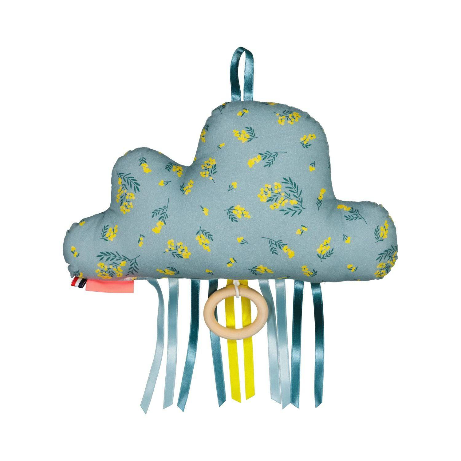 Coussin musical Dirty Dancing nuage motif fleurs jaunes Mellipou - Maison Continuum