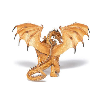 Figurine dragon 2 têtes or - Maison Continuum
