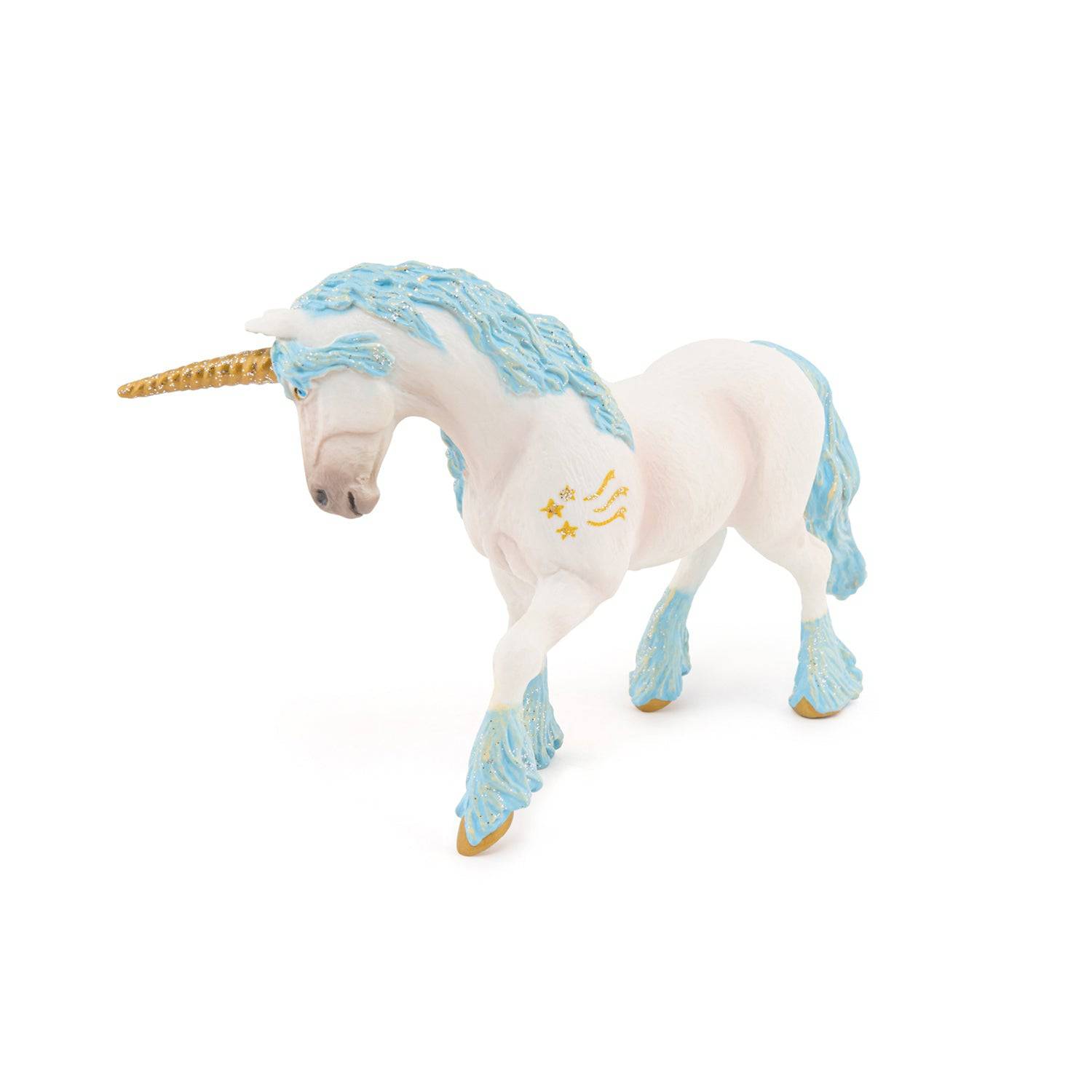 Figurine licorne blanche et bleue Papo France - Maison Continuum