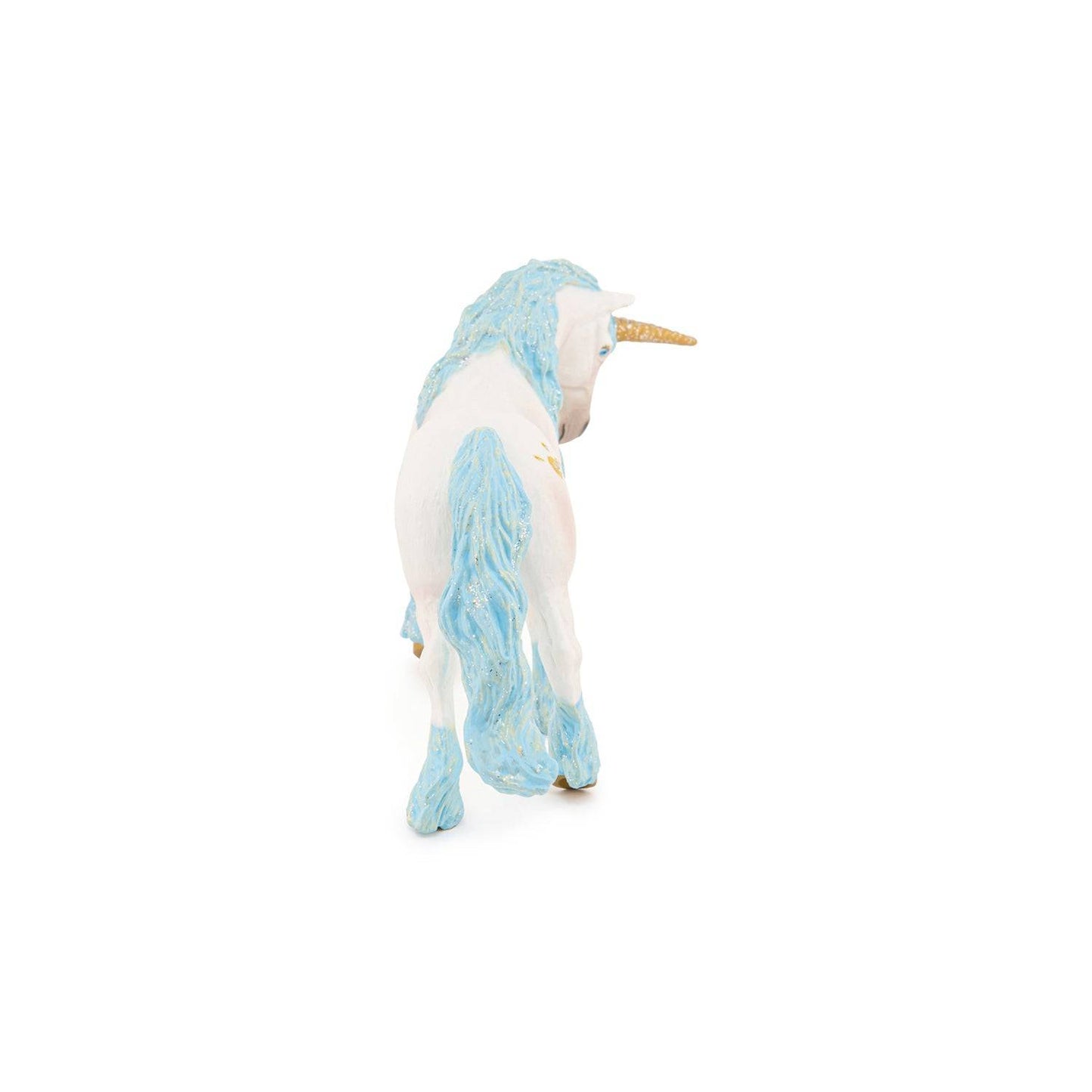 Figurine licorne blanche et bleue - Maison Continuum