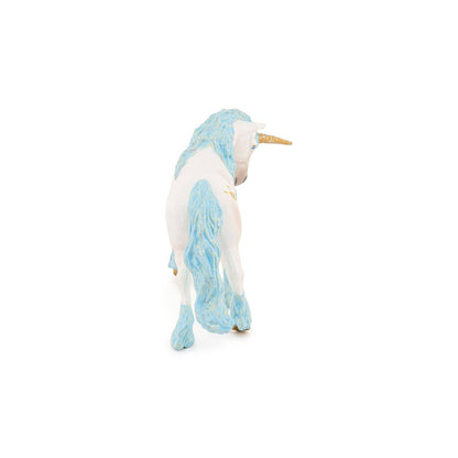 Figurine licorne blanche et bleue - Maison Continuum