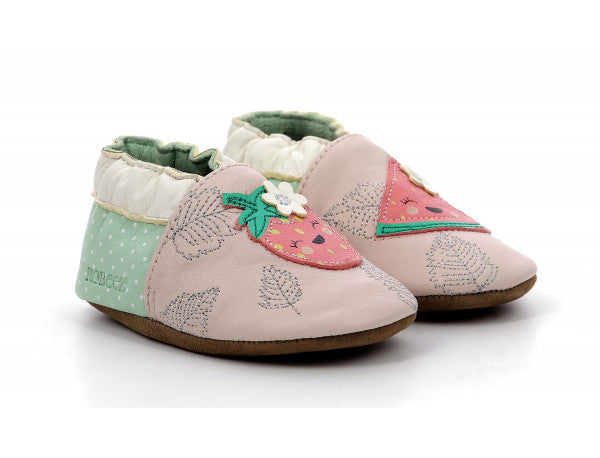 Chaussons Robeez rose et vert fruits Robeez - Maison Continuum