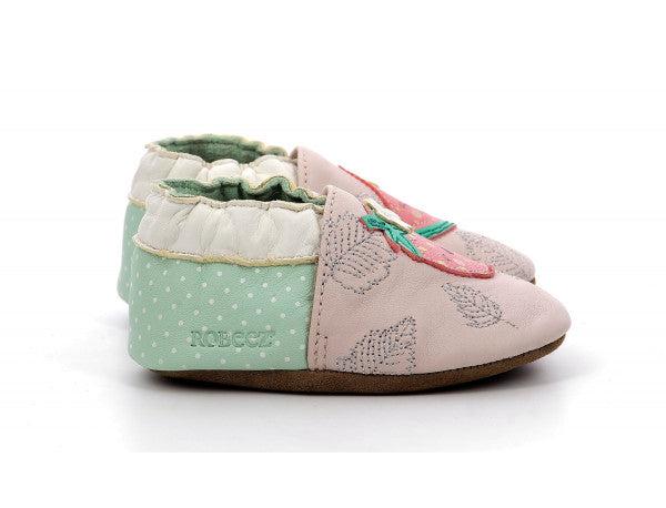 Chaussons Robeez rose et vert fruits Robeez - Maison Continuum