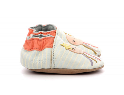 Chaussons Robeez FUN MEDUSA BLEU BLANC ROSE Robeez - Maison Continuum