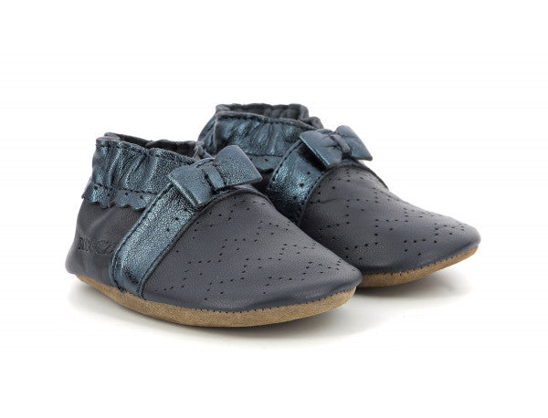 Robeez navy knot slippers