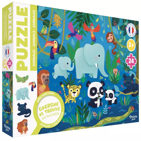 Puzzles Cherche et Trouve des Tout-Petits – Couleurs &amp; Animaux Auzou - Maison Continuum