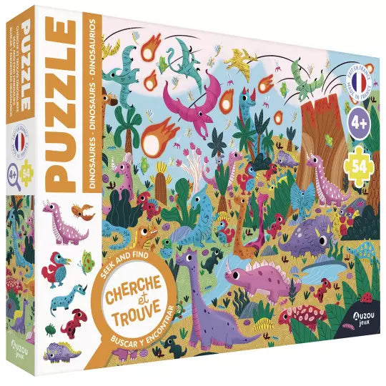 Puzzles Cherche et Trouve – Dinosaures & Kawaii Auzou - Maison Continuum