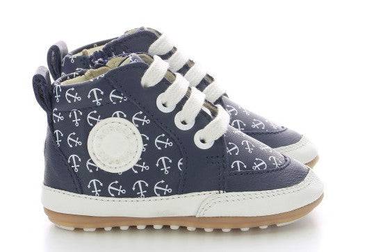 Robeez navy anchor pattern sneakers